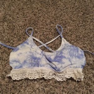 Blue and white the dye swim top